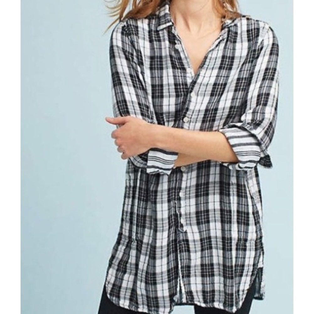 CP Shades Black and White Plaid Button-Down Shirt